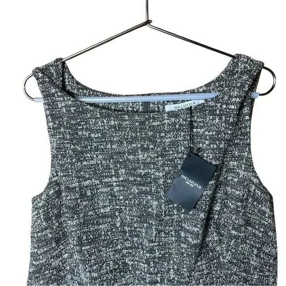 MM Lafleur Lydia Boucle Twisted Strap Tweed Knit Sheath Dress Gray Size 1A NWT - Picture 5 of 14